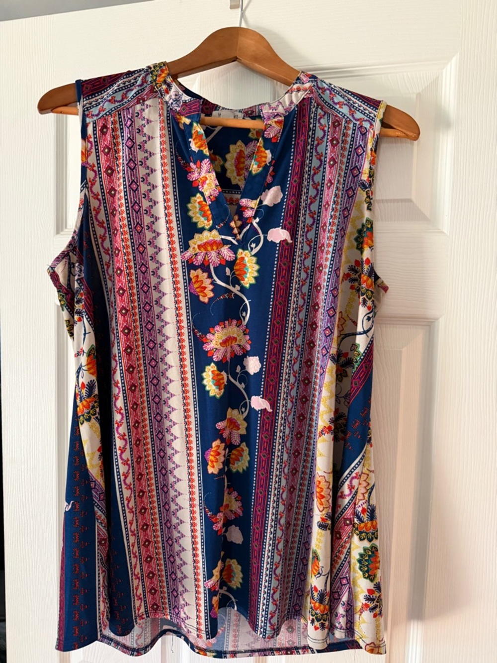 Westport Navy Floral Stripe Sleeveless Camisole